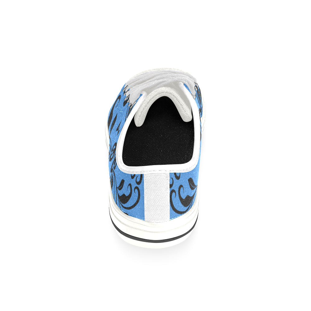 Flourish Swirls Low Top Canvas Shoes for Kid (Model 018)