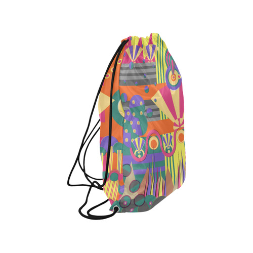 Art Deco Shapes and Colours Medium Drawstring Bag Model 1604 (Twin Sides) 13.8"(W) * 18.1"(H)