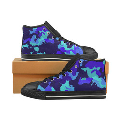 new modern camouflage D by JamColors High Top Canvas Women's Shoes/Large Size (Model 017)