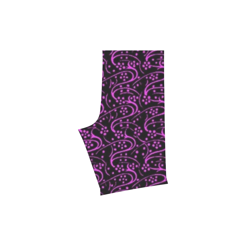 Vintage Floral Purple Amethyst Black Men's Swim Trunk (Model L21)