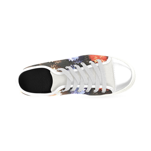 Color Burst Low Top Canvas Shoes for Kid (Model 018)