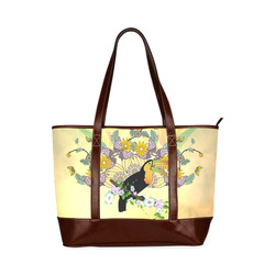 Toucan with flowers Tote Handbag (Model 1642)