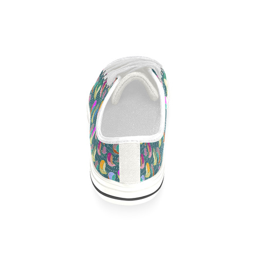 Simply Geometric Cute Birds Pattern Colored Canvas Women's Shoes/Large Size (Model 018)
