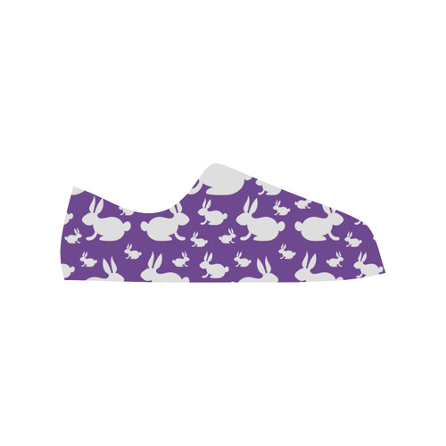 Bunny Rabbits Purple Low Top Canvas Shoes for Kid (Model 018)