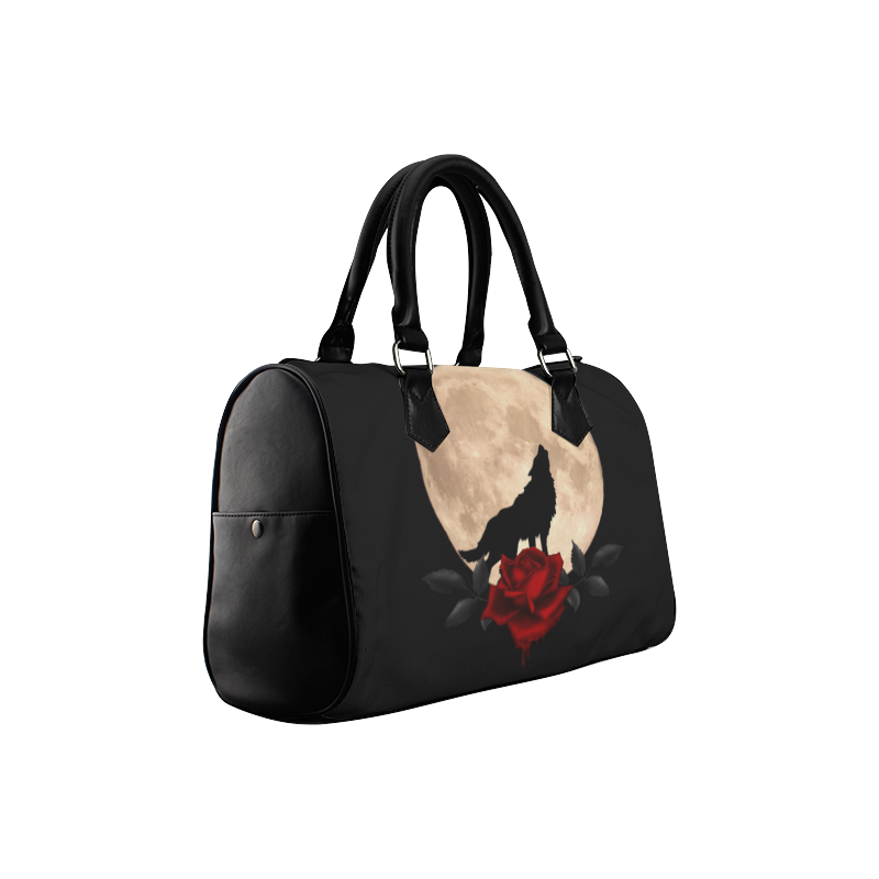 Gothic Wolf Full Moon Boston Handbag (Model 1621)