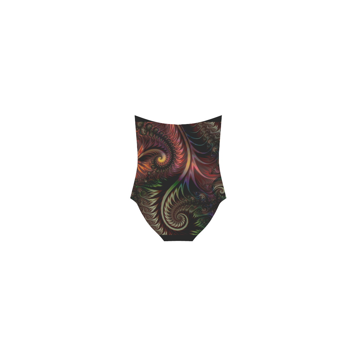 fractal pattern with dots and waves Strap Swimsuit ( Model S05)
