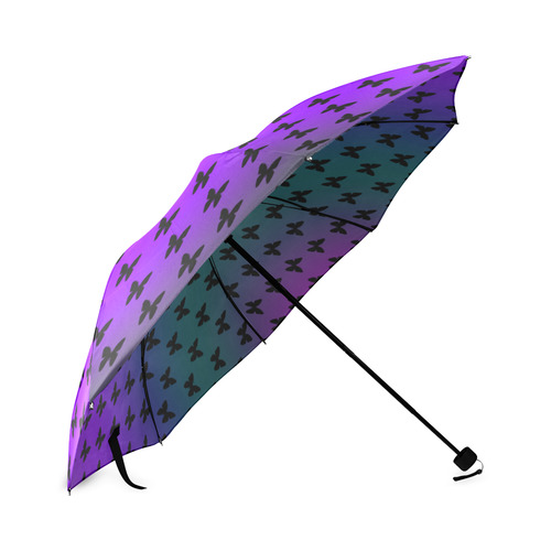 Summer Butterflies Purple Foldable Umbrella (Model U01)