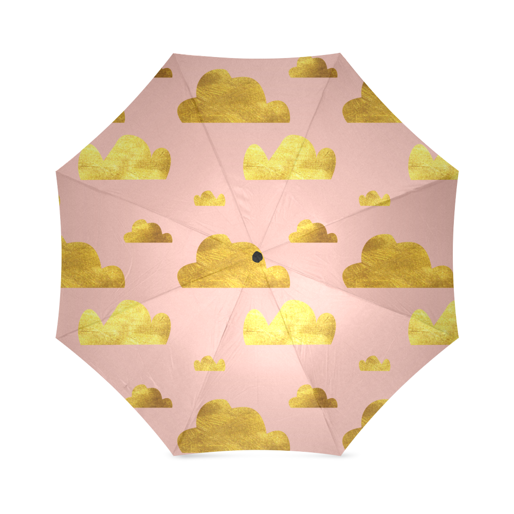 gold and pink clouds pink Foldable Umbrella (Model U01)