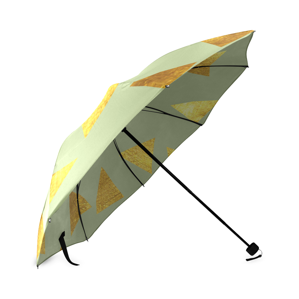 gold and pink triangle 2 Foldable Umbrella (Model U01)