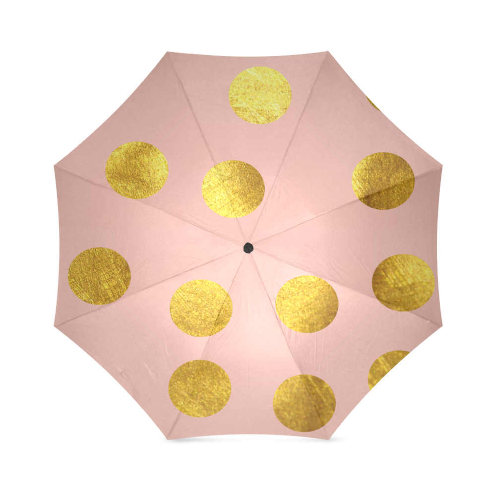 gold polka pink Foldable Umbrella (Model U01)