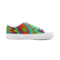 Red Yellow Blue Green Retro Color Blast Women's Canvas Zipper Shoes/Large Size (Model 001)