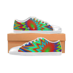Red Yellow Blue Green Retro Colorful Blast Canvas Shoes for Women/Large Size (Model 016)