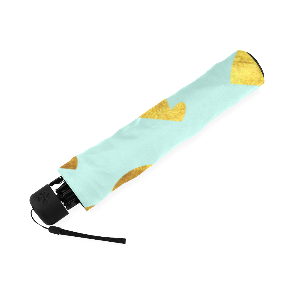 gold and pink clouds blue Foldable Umbrella (Model U01)