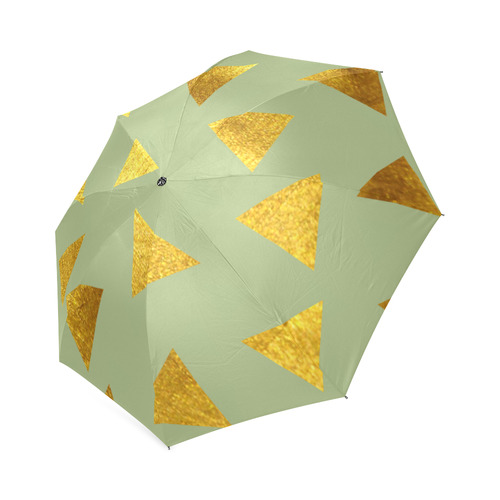 gold and pink triangle 2 Foldable Umbrella (Model U01)