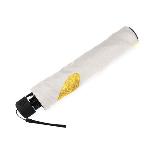 gold heart gray Foldable Umbrella (Model U01)
