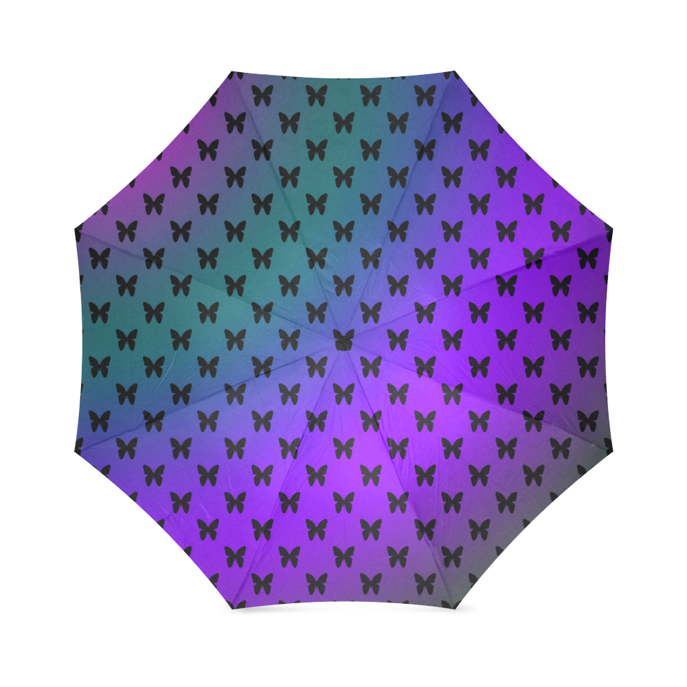 Summer Butterflies Purple Foldable Umbrella (Model U01)
