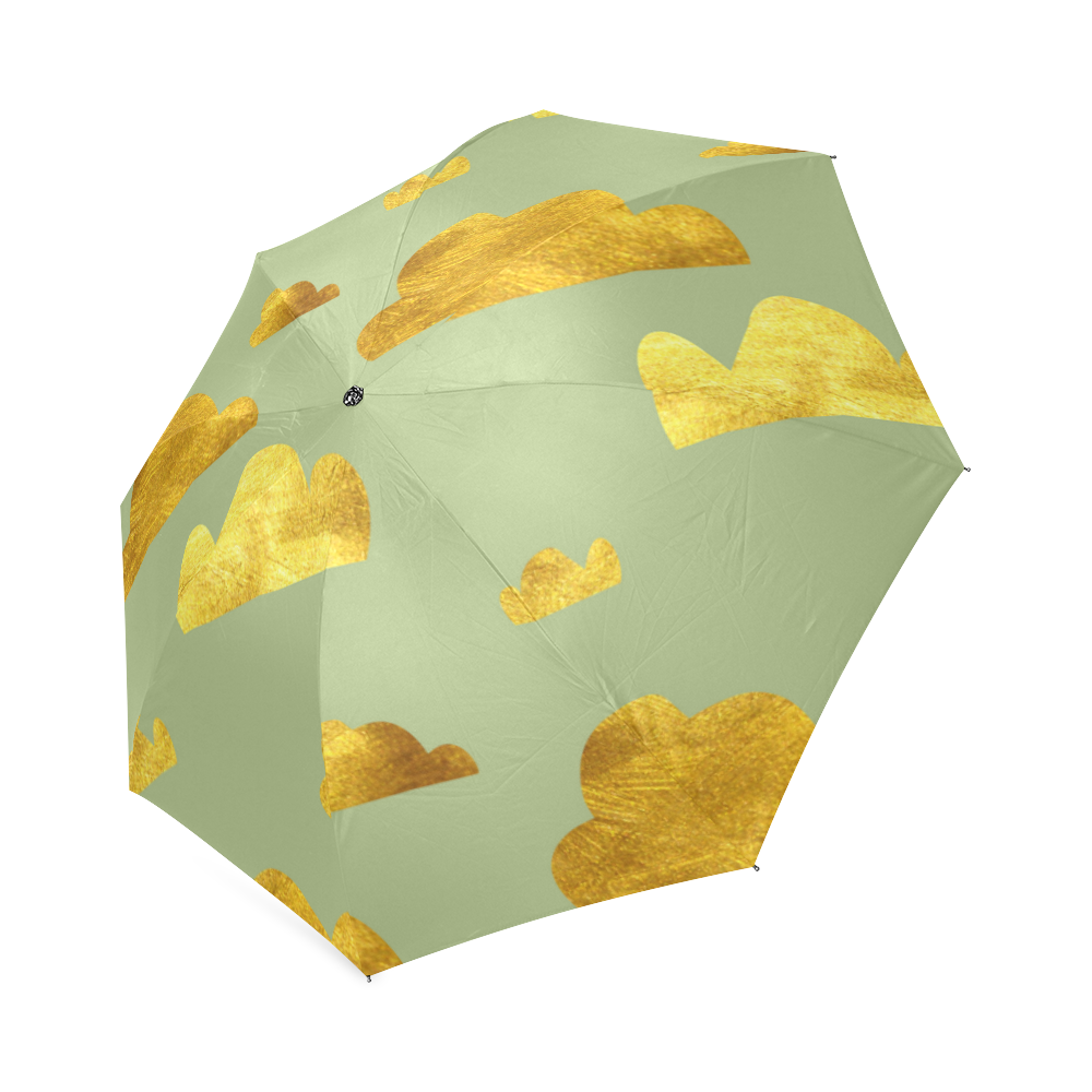 gold cloud green Foldable Umbrella (Model U01)