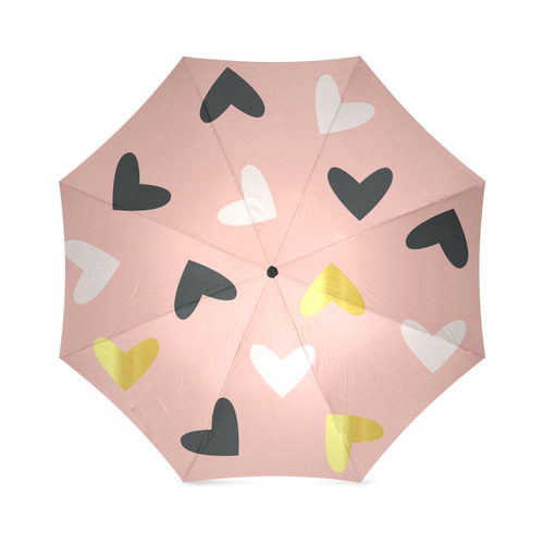 gold heart multi Foldable Umbrella (Model U01)