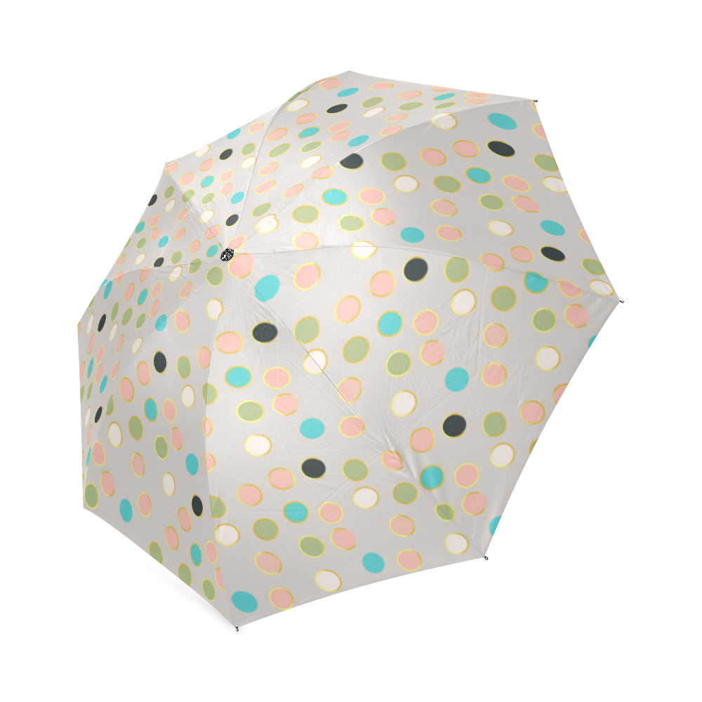 gold and pink polka leg Foldable Umbrella (Model U01)
