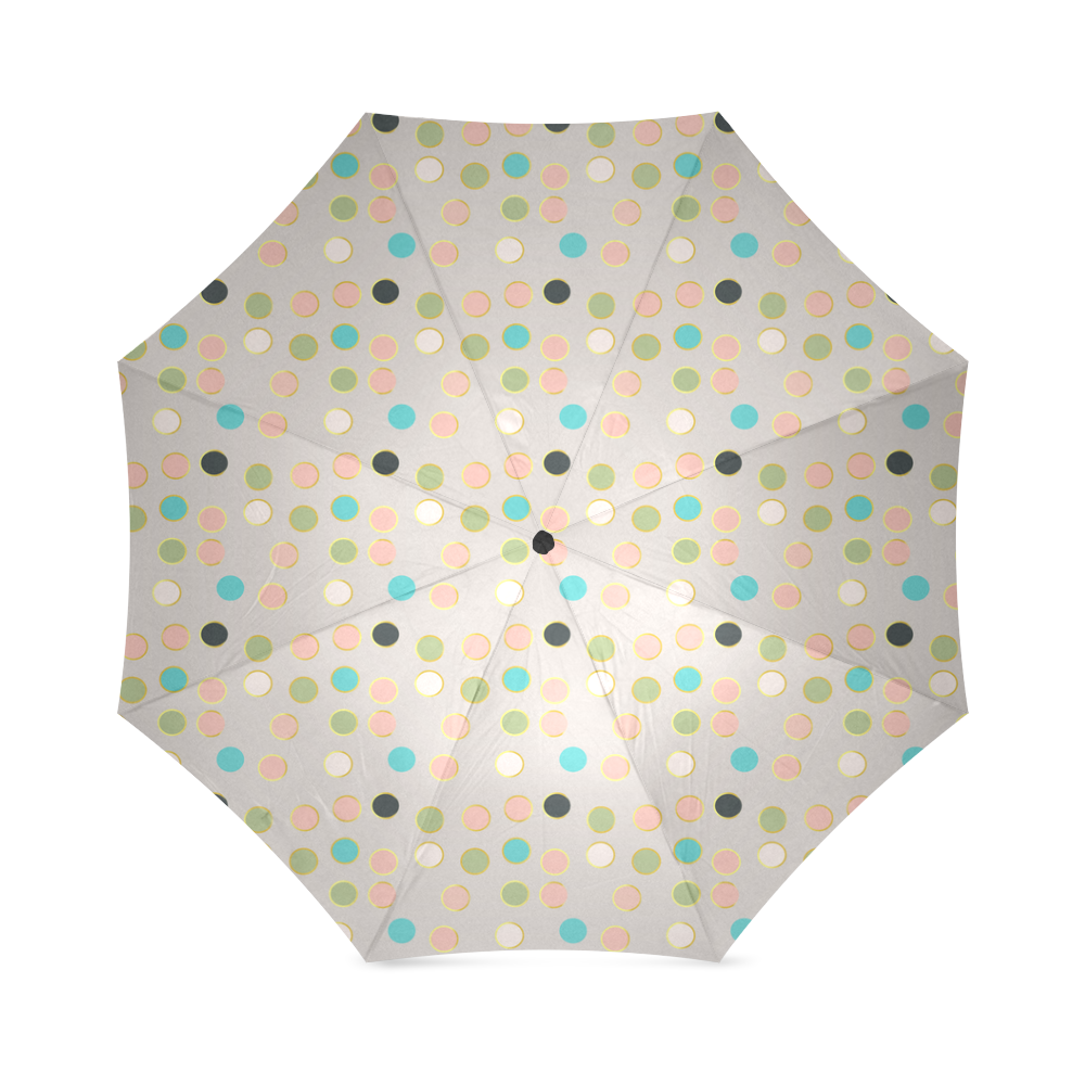 gold and pink polka leg Foldable Umbrella (Model U01)