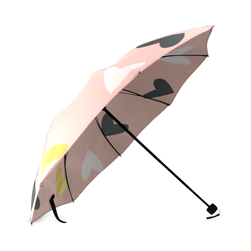 gold heart multi Foldable Umbrella (Model U01)