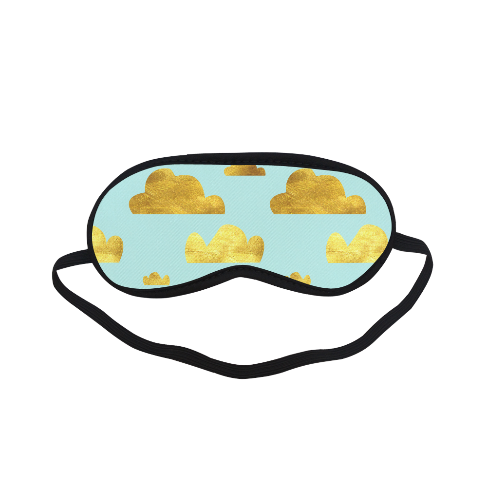 gold and pink clouds blue Sleeping Mask