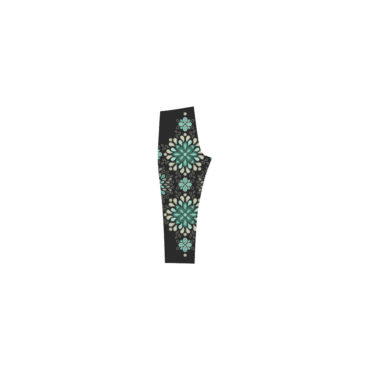 Green on black, seamless pattern with atmosphere Capri Legging (Model L02)