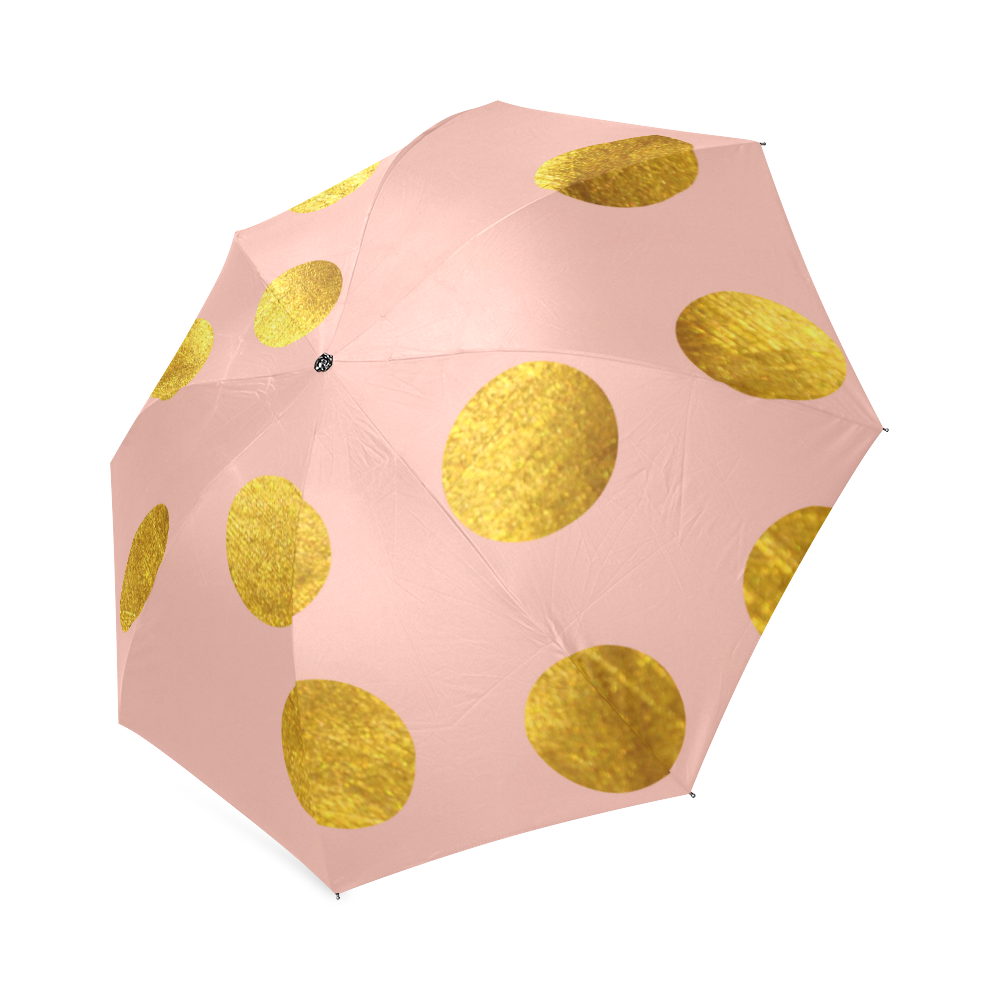 gold polka pink Foldable Umbrella (Model U01)