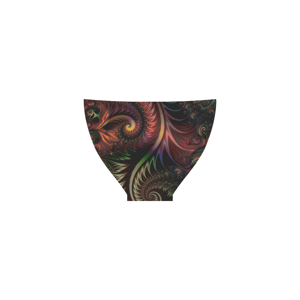 fractal pattern with dots and waves Custom Bikini Swimsuit