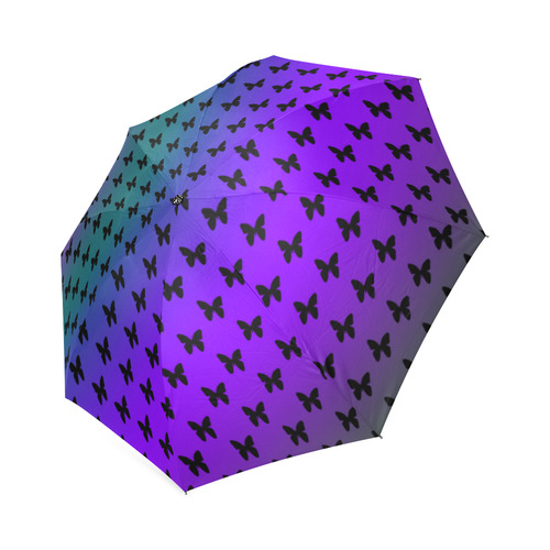 Summer Butterflies Purple Foldable Umbrella (Model U01)