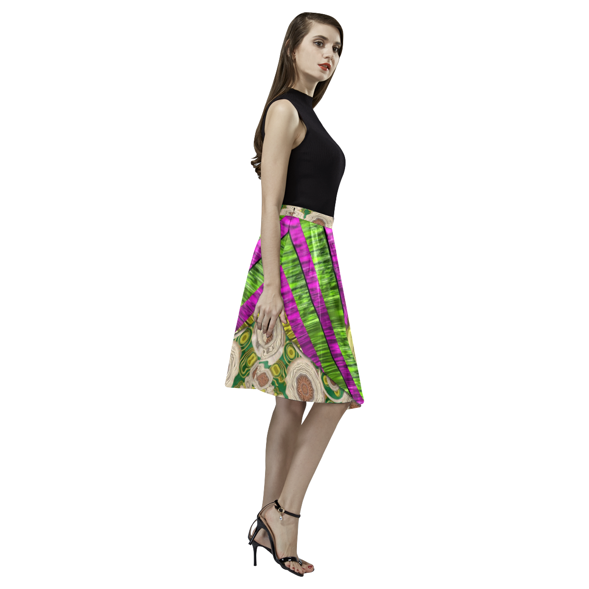 I love you Melete Pleated Midi Skirt (Model D15)