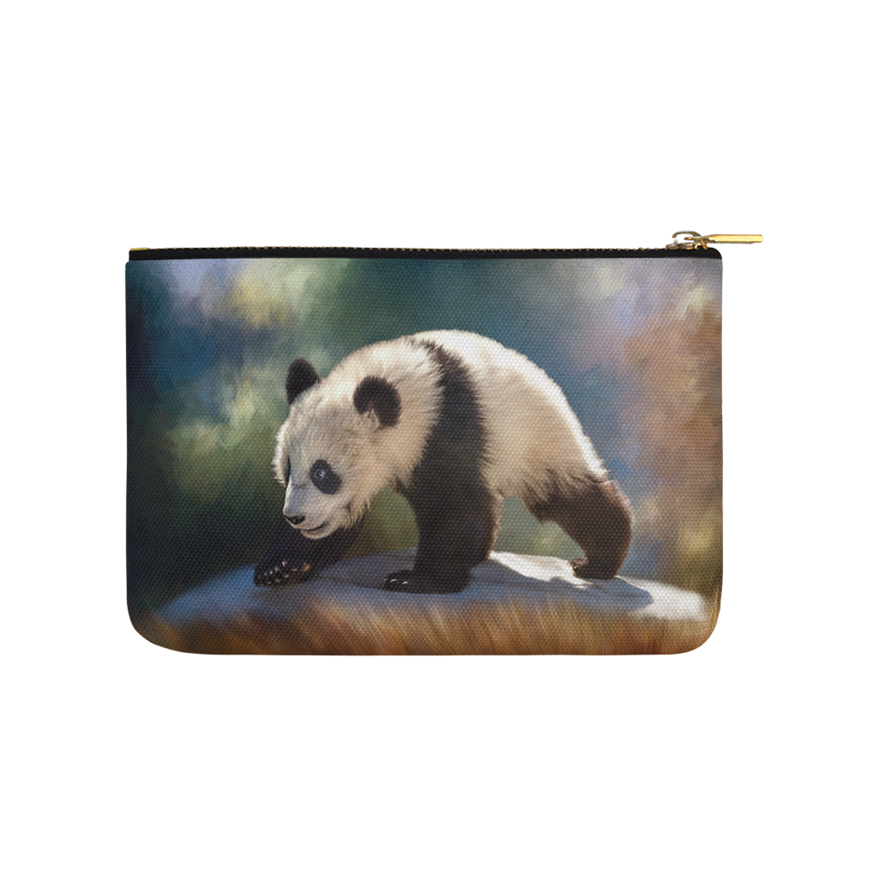 A cute painted panda bear baby Carry-All Pouch 9.5''x6''