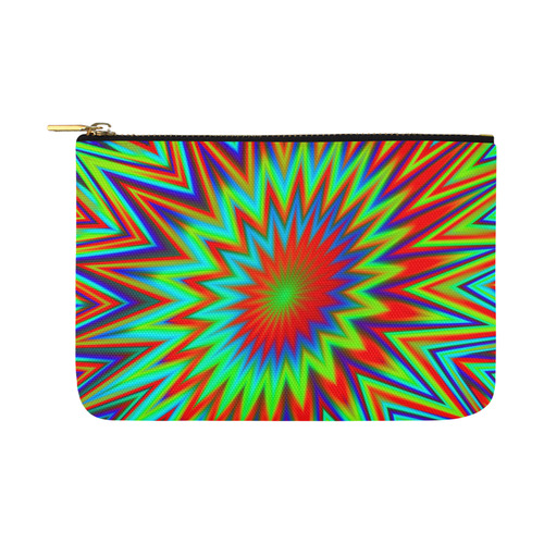 Red Yellow Blue and Green Retro Psychedelic Color Explosion Carry-All Pouch 12.5''x8.5''