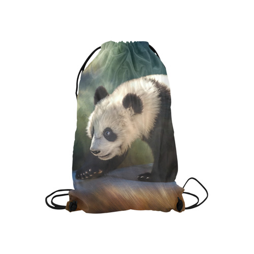 A cute painted panda bear baby. Small Drawstring Bag Model 1604 (Twin Sides) 11"(W) * 17.7"(H)