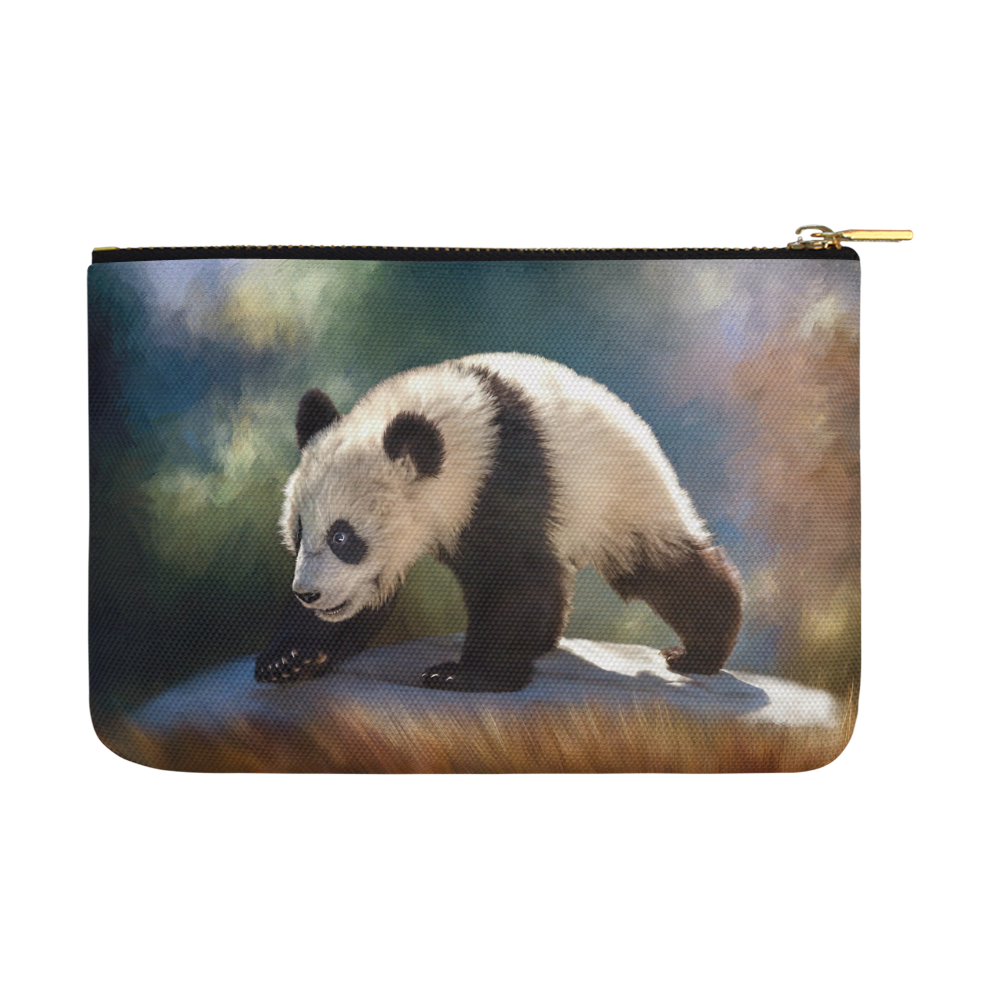 A cute painted panda bear baby Carry-All Pouch 12.5''x8.5''
