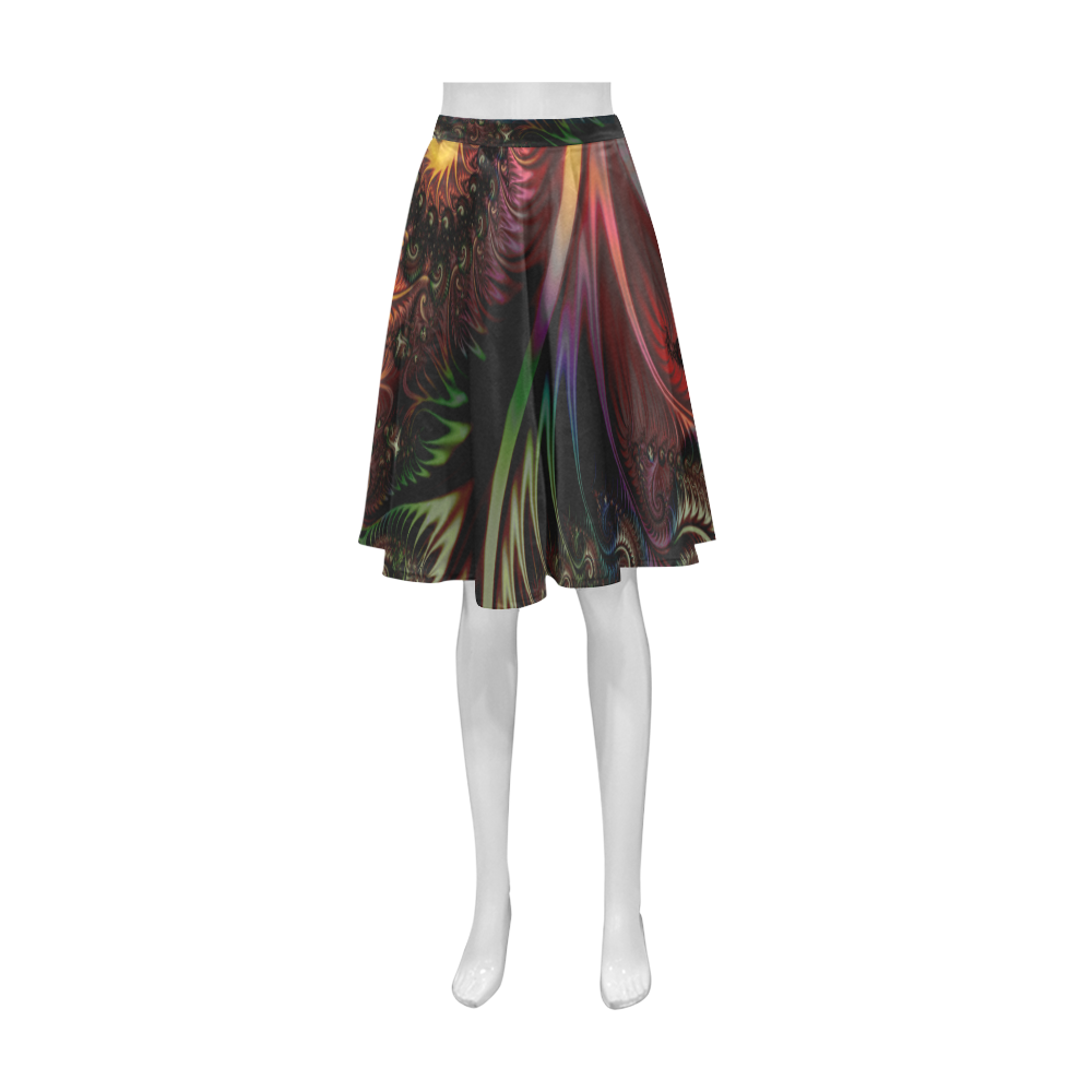 fractal pattern with dots and waves Athena Women's Short Skirt (Model D15)