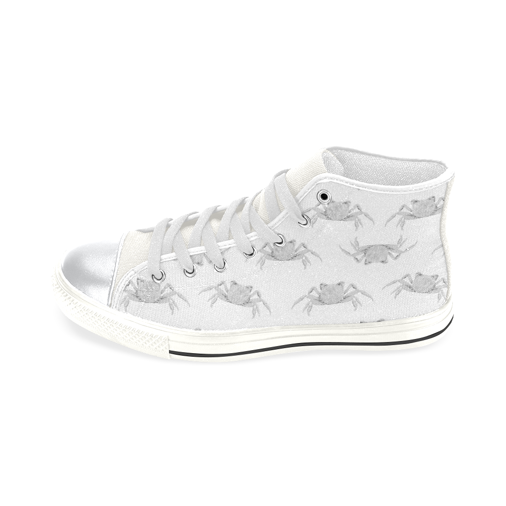 Pop Art Style Crabs Motif Pattern High Top Canvas Shoes for Kid (Model 017)