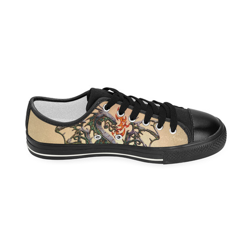 Awesome dragon, tribal Women's Classic Canvas Shoes (Model 018)