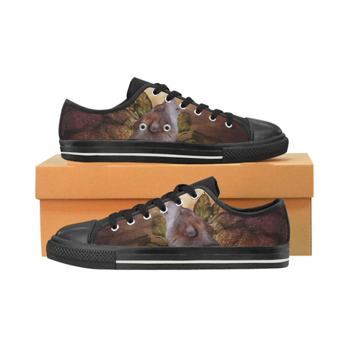 Beautiful wolf in the night Women's Classic Canvas Shoes (Model 018)