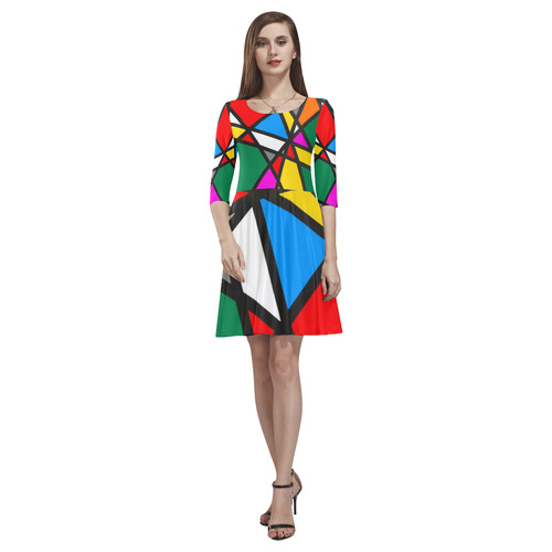 Colors by Nico Bielow Tethys Half-Sleeve Skater Dress(Model D20)