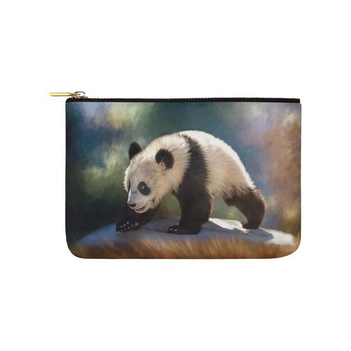 A cute painted panda bear baby Carry-All Pouch 9.5''x6''