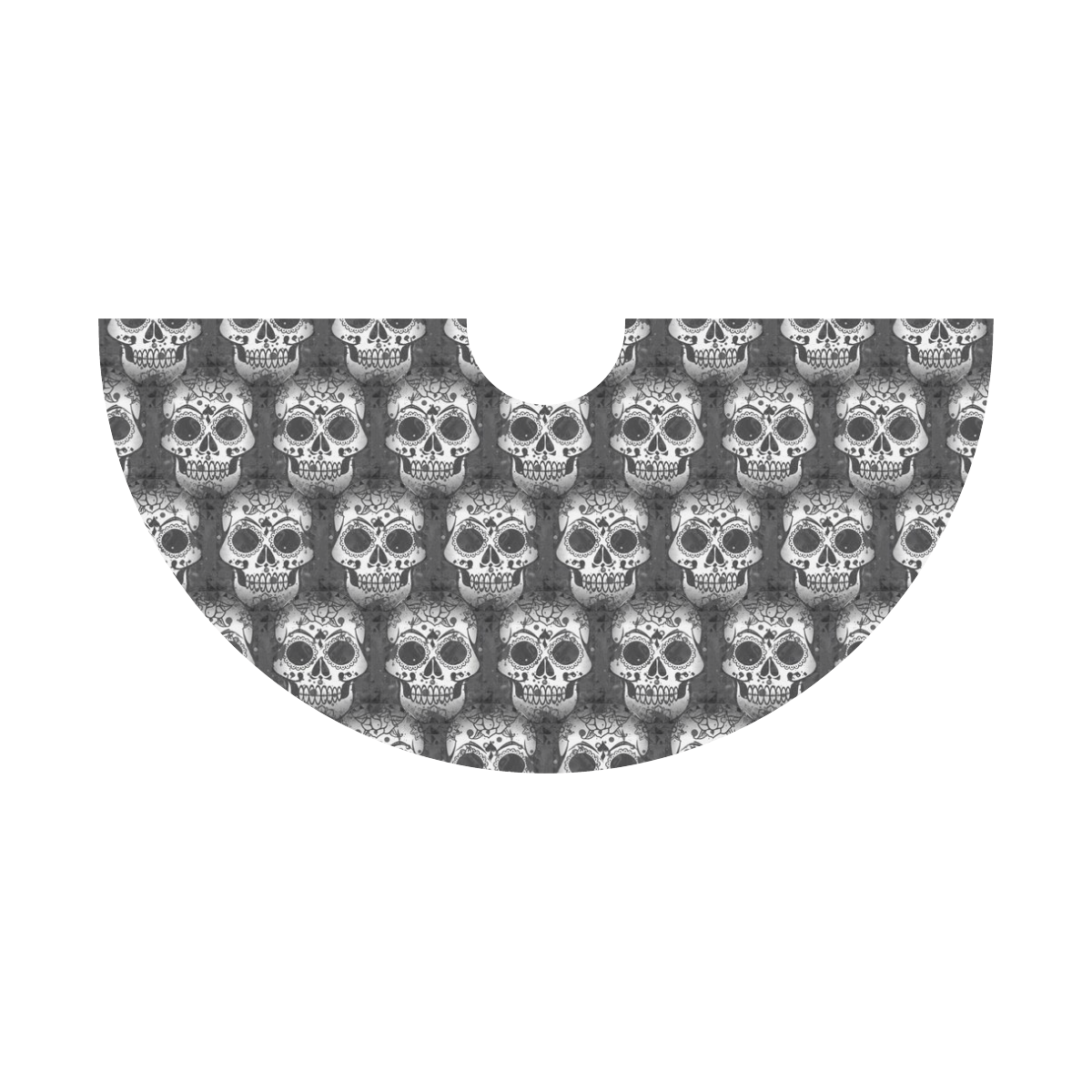 new skull allover pattern 2 by JamColors Tethys Half-Sleeve Skater Dress(Model D20)