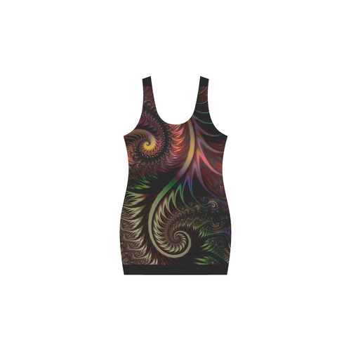 fractal pattern with dots and waves Medea Vest Dress (Model D06)