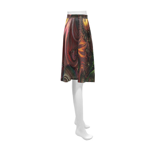 fractal pattern with dots and waves Athena Women's Short Skirt (Model D15)