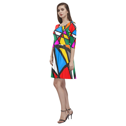 Colors by Nico Bielow Tethys Half-Sleeve Skater Dress(Model D20)