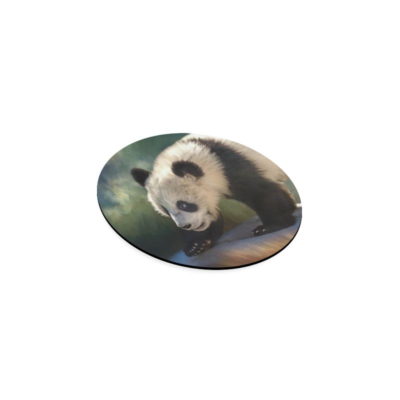 A cute painted panda bear baby Round Coaster