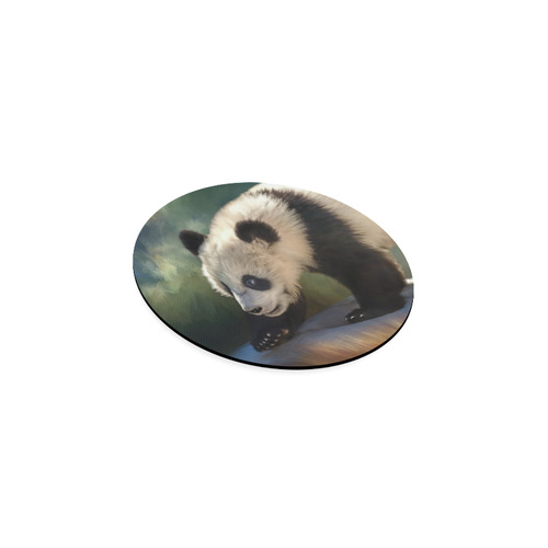 A cute painted panda bear baby Round Coaster