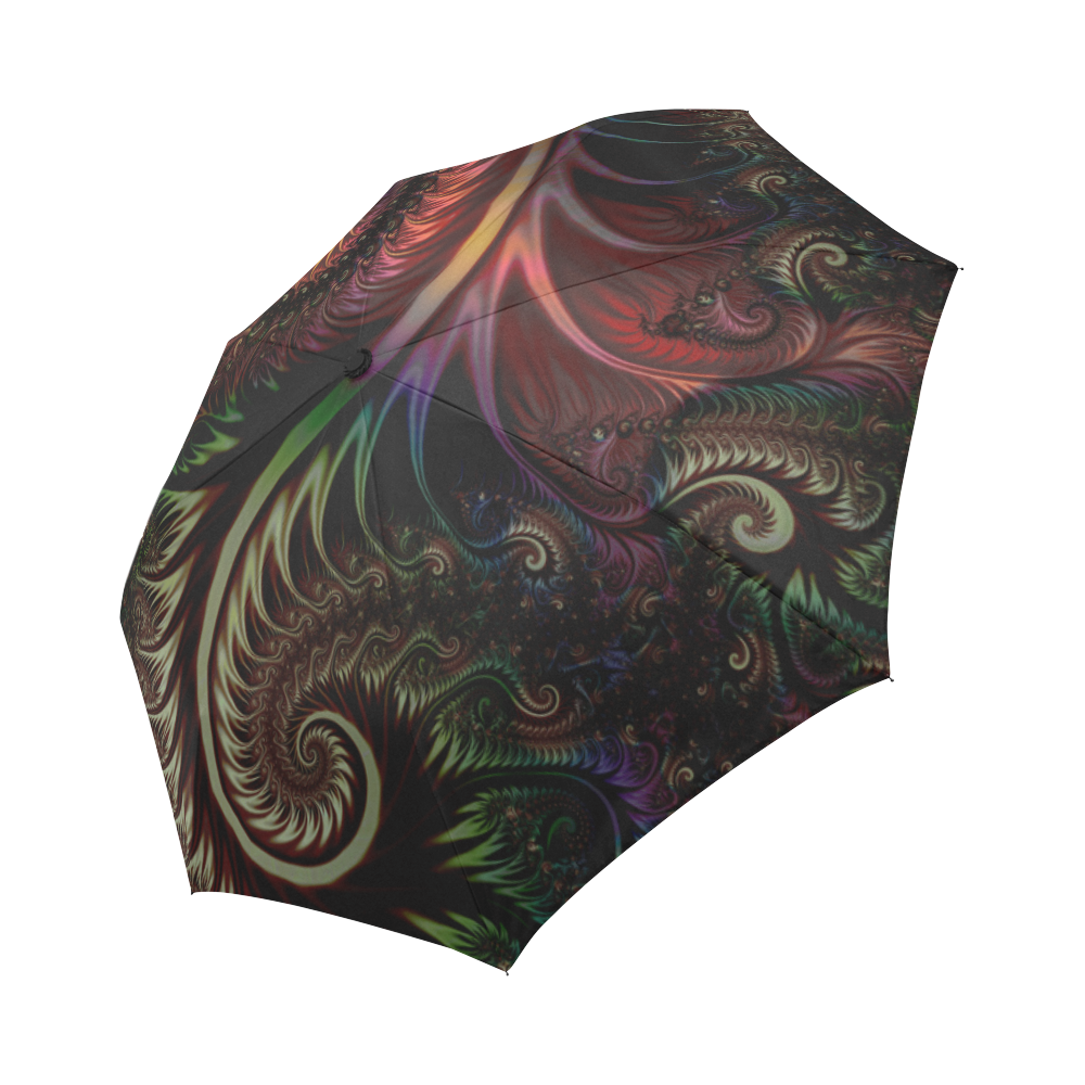 fractal pattern with dots and waves Auto-Foldable Umbrella (Model U04)