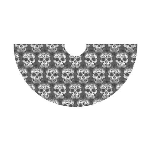 new skull allover pattern 2 by JamColors Tethys Half-Sleeve Skater Dress(Model D20)