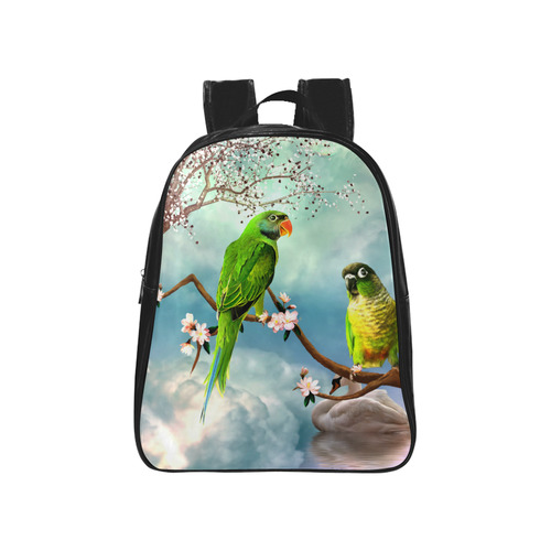 Funny cute parrots School Backpack (Model 1601)(Small)